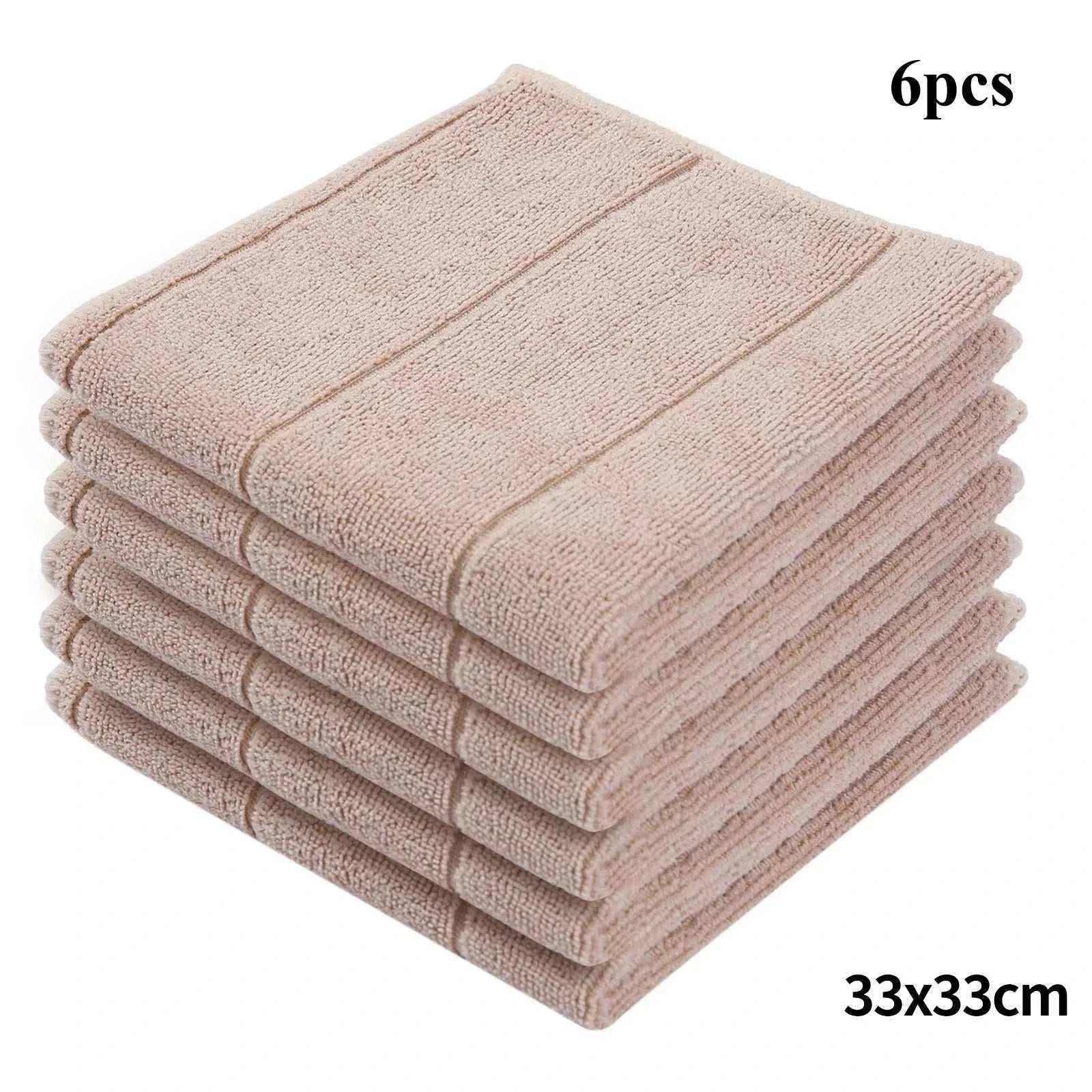 6Pcs Microfiber Kitchen Towels Thickened Magic Dishcloth Home Cleaning Towel Soft Washcloth Polish Absorbent Clean Cloth