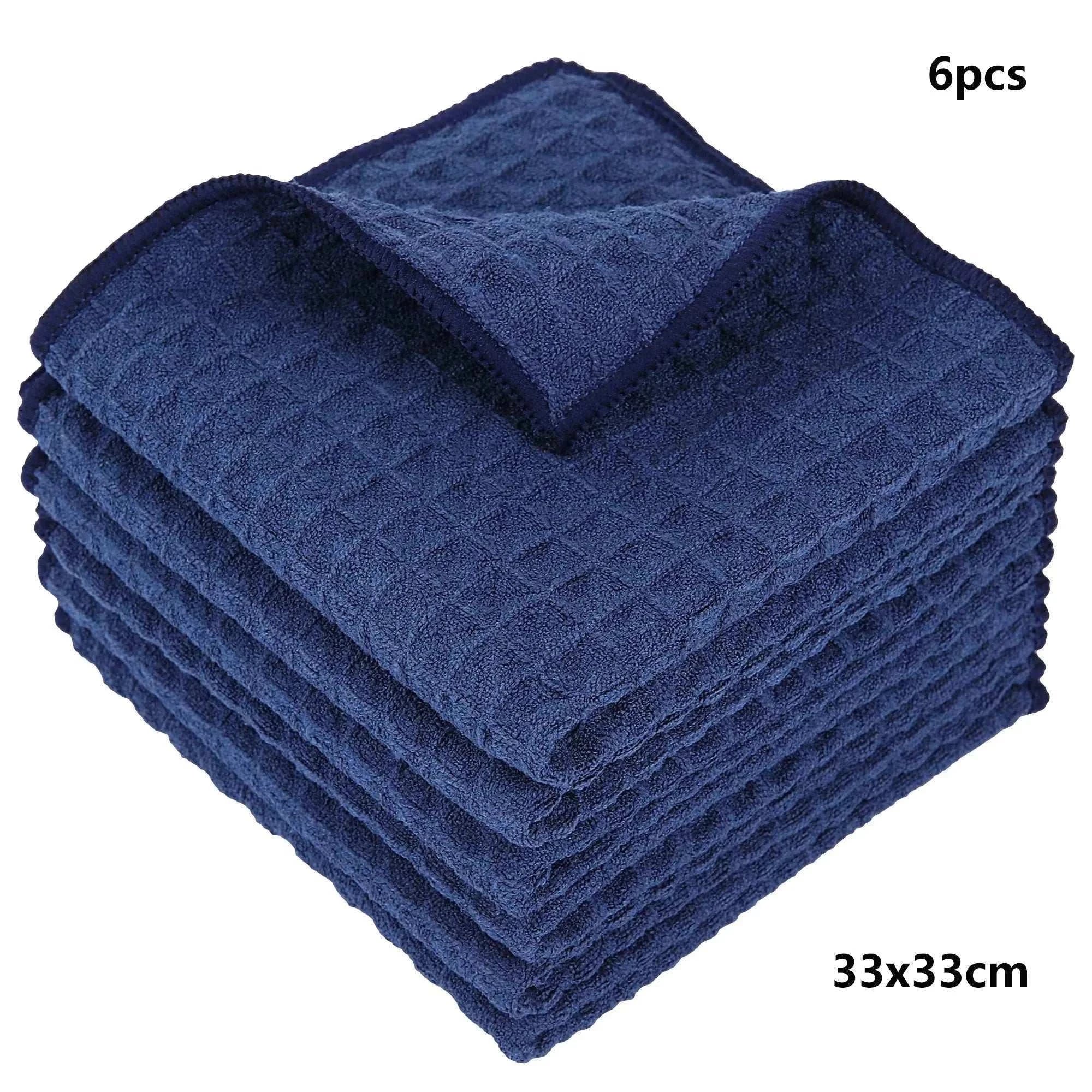 6Pcs Microfiber Kitchen Towels Thickened Magic Dishcloth Home Cleaning Towel Soft Washcloth Polish Absorbent Clean Cloth