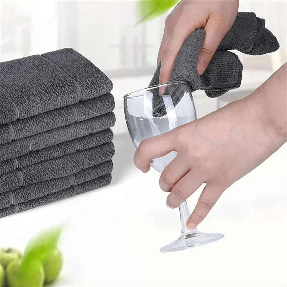 6Pcs Microfiber Kitchen Towels Thickened Magic Dishcloth Home Cleaning Towel Soft Washcloth Polish Absorbent Clean Cloth