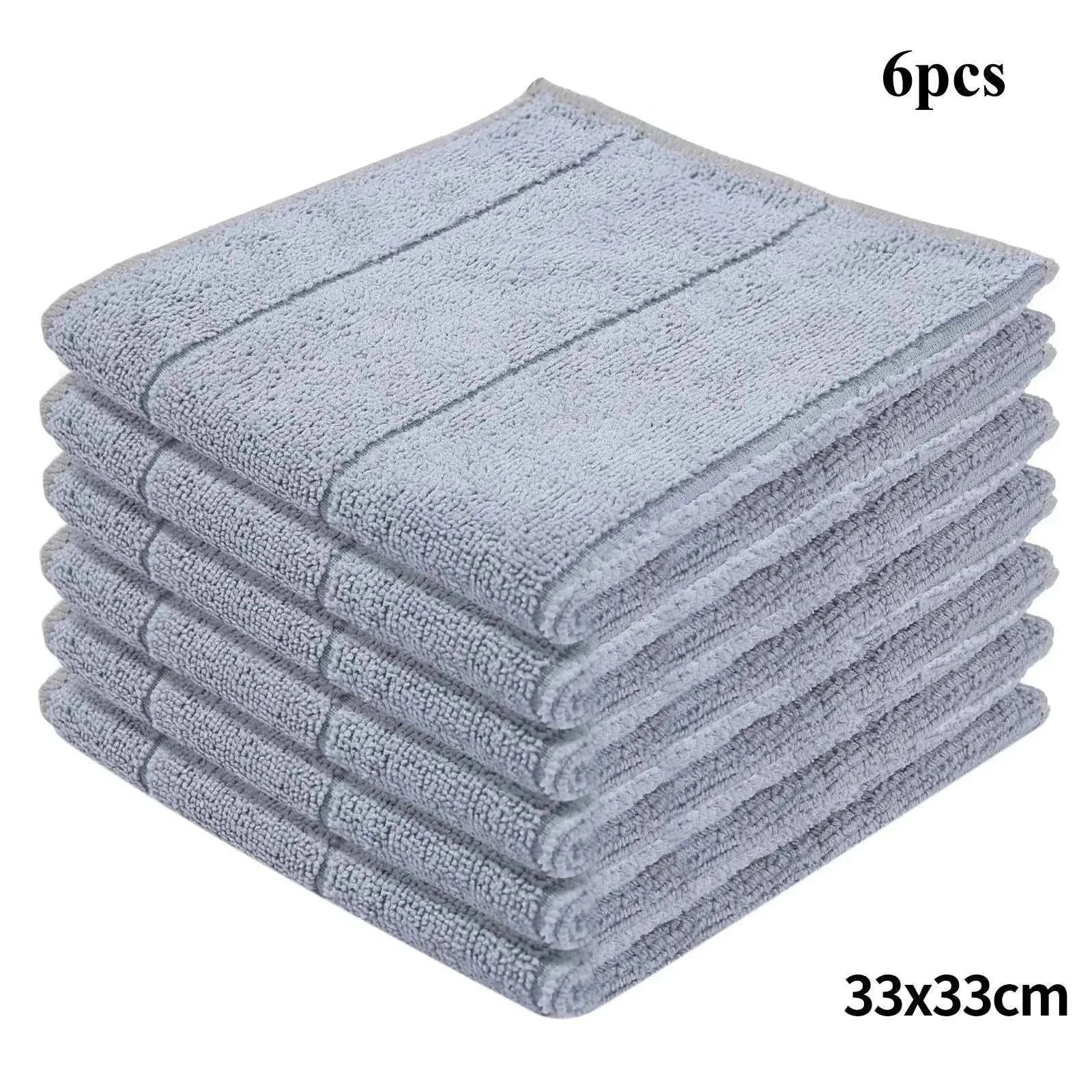 6Pcs Microfiber Kitchen Towels Thickened Magic Dishcloth Home Cleaning Towel Soft Washcloth Polish Absorbent Clean Cloth