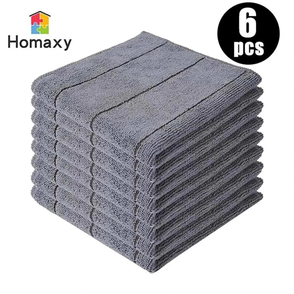 6Pcs Microfiber Kitchen Towels Thickened Magic Dishcloth Home Cleaning Towel Soft Washcloth Polish Absorbent Clean Cloth