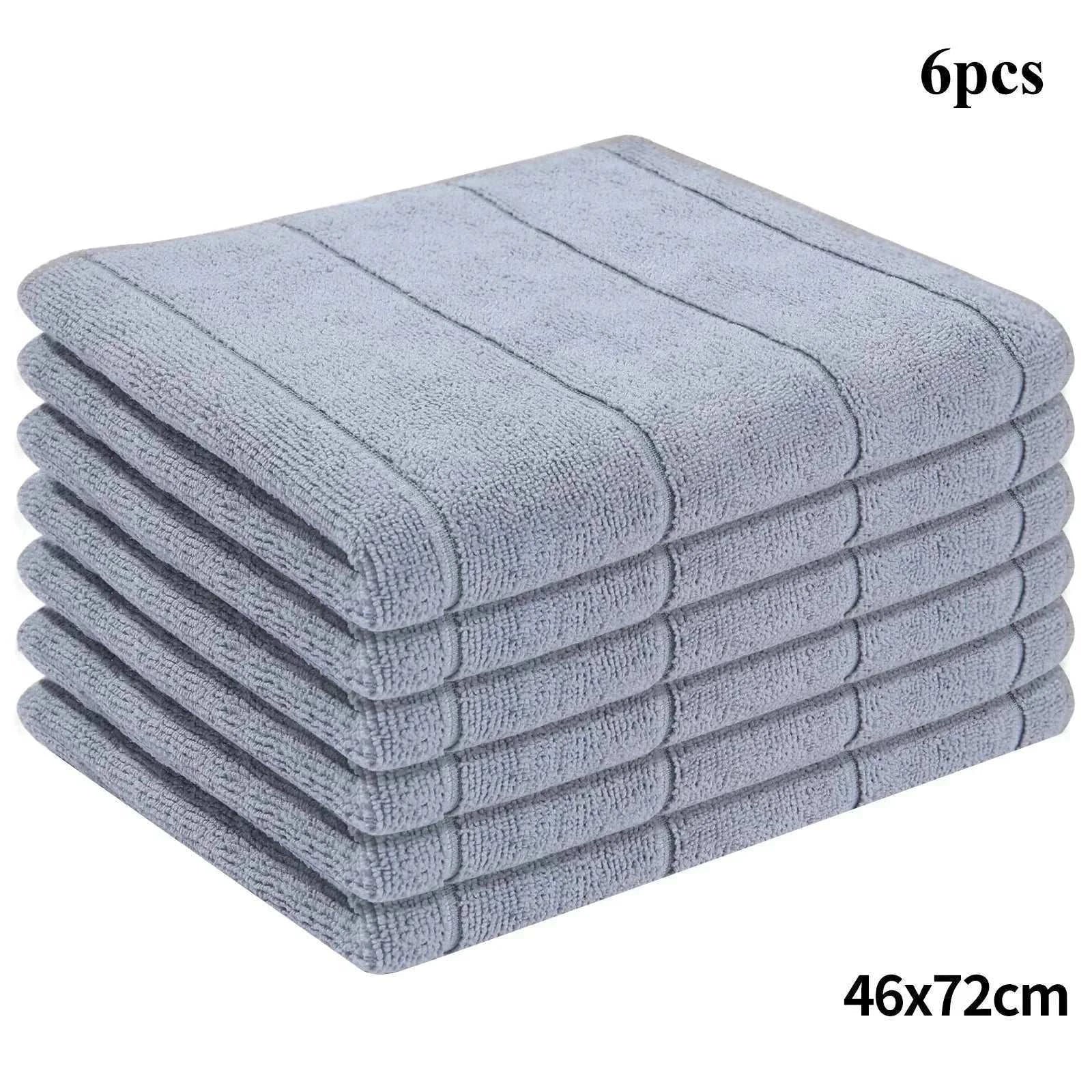 6Pcs Microfiber Kitchen Towels Thickened Magic Dishcloth Home Cleaning Towel Soft Washcloth Polish Absorbent Clean Cloth